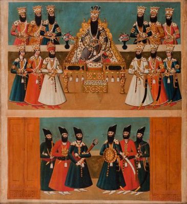  Der Hof des Sultans - Eine Explosion von Farben und Details in Qajar-Zeiten!